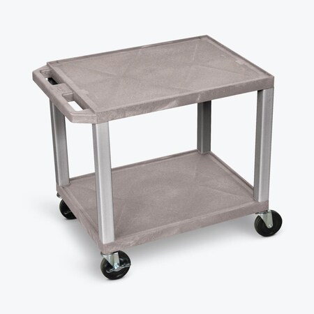 Homewardbound 2 ft. AV Cart with 2 Shelves & Nickel Legs, Gray HO3044427